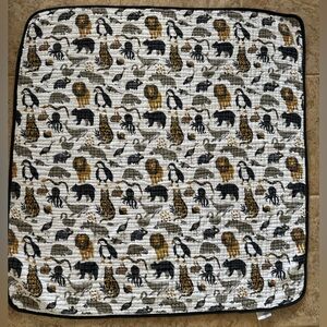 Clementine Kids Cotton Muslin Baby Quilt 40” x 40” Neutral Animal Print